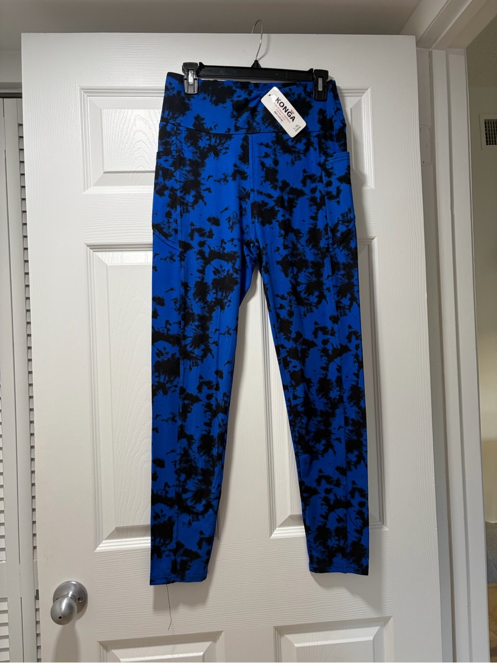 Kong Kids Royal Blue & Black Tie-Dye Leggings